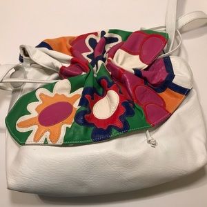 Vintage Carlos Falchi patchwork Buffalo leather handbag